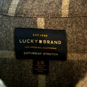 Lucky Brand Saturday Stretch Grey Flannel Shirt!